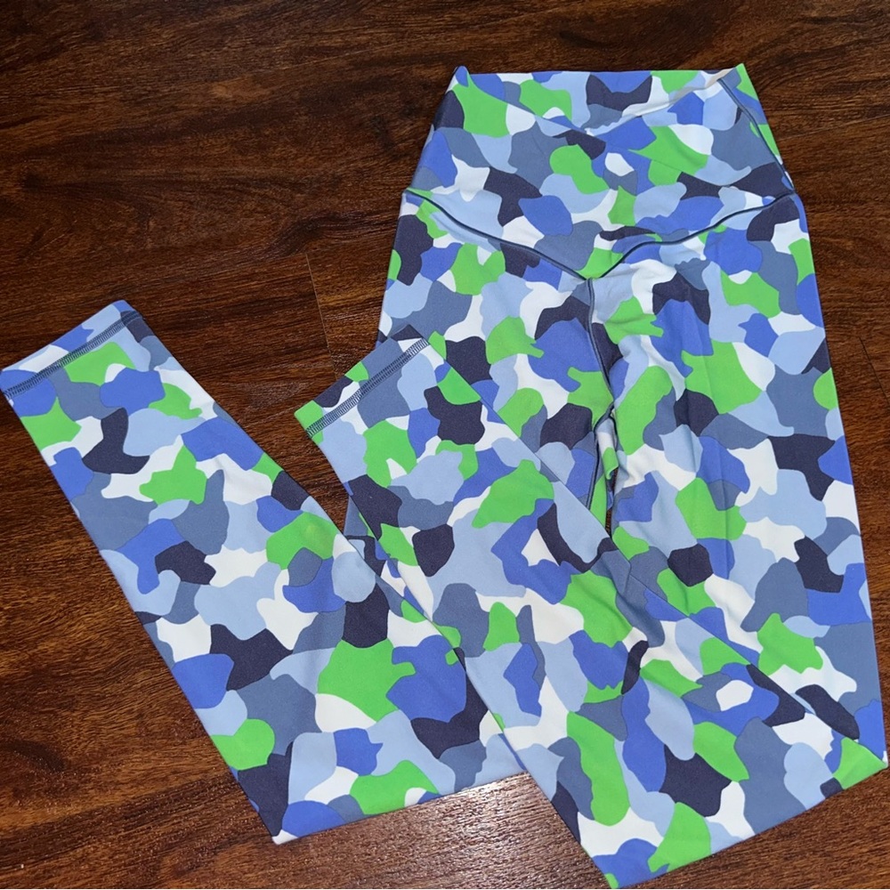 Aerie Blue and Green Camouflage Leggings